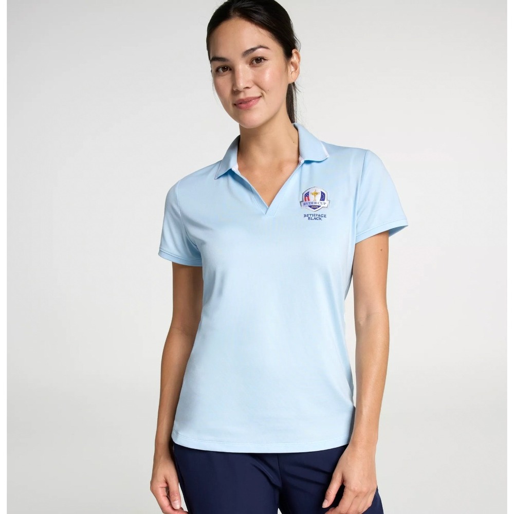 Walter Hagen Ryder Cup 2025 Bethpage Black Polo Shirt Womens XL Soft Blue NWT